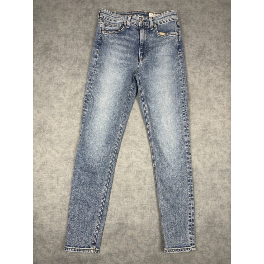 Rag & Bone Nina High Rise Ankle Skinny Jeans Women 25 Collins Blue USA